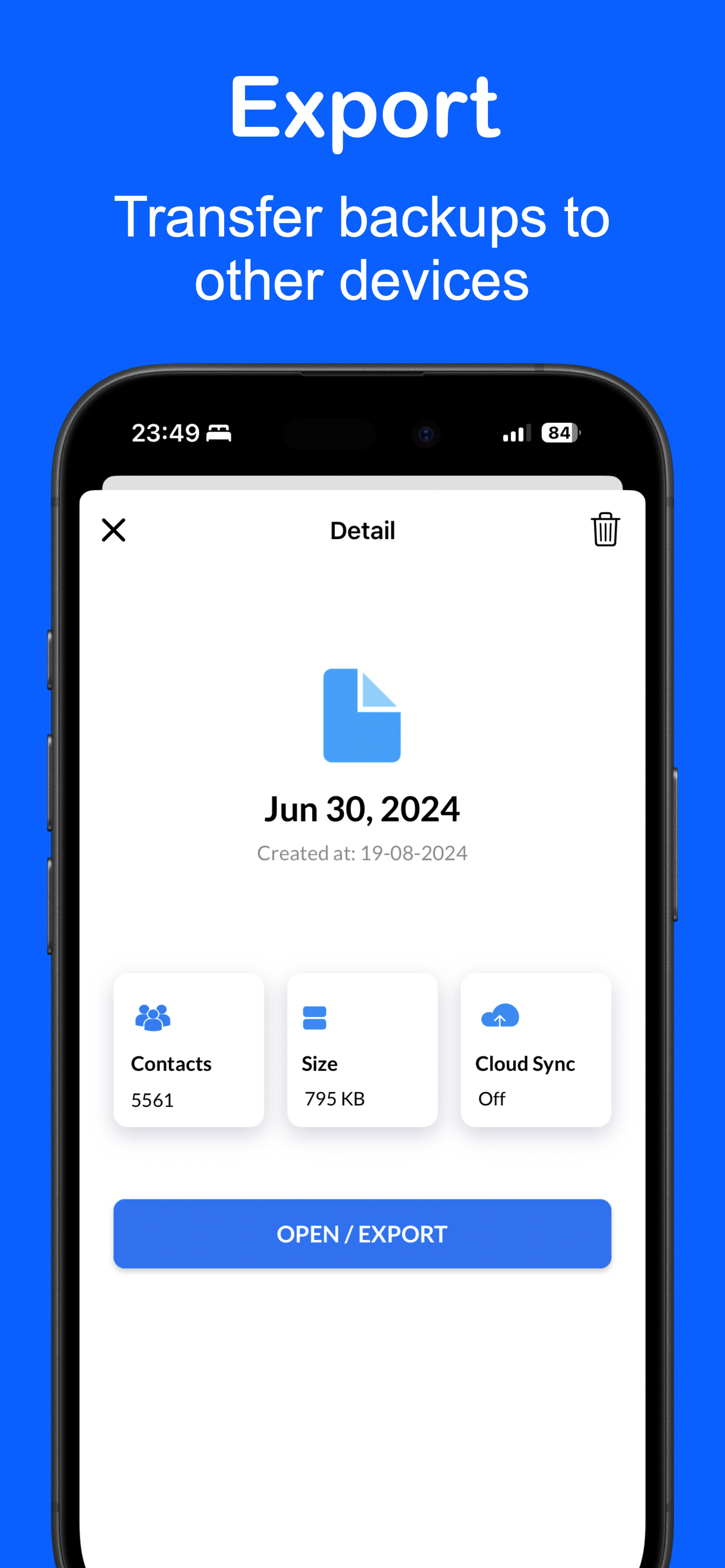 Contacts Backup + Restore