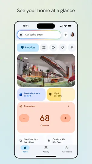 Captura de pantalla de Google Home en iPhone 1