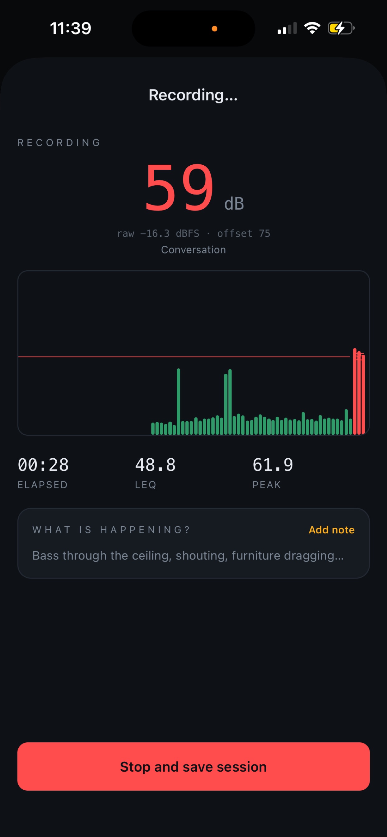 Screenshot 2 of NoiseCase: Noise Log