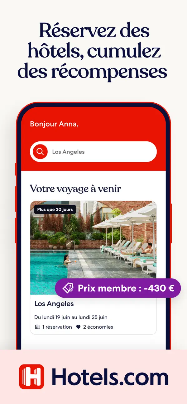 Screenshot #1 pour Hotels.com : hôtels et voyage