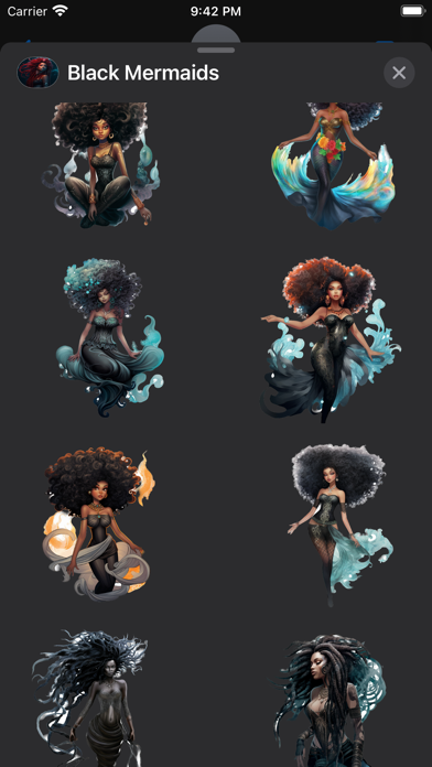 Black Mermaid Stickers Screenshot