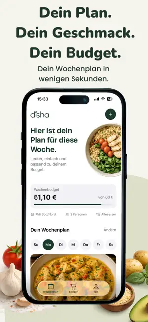 Disha: Wochenplan & Budget iPhone screenshot 2