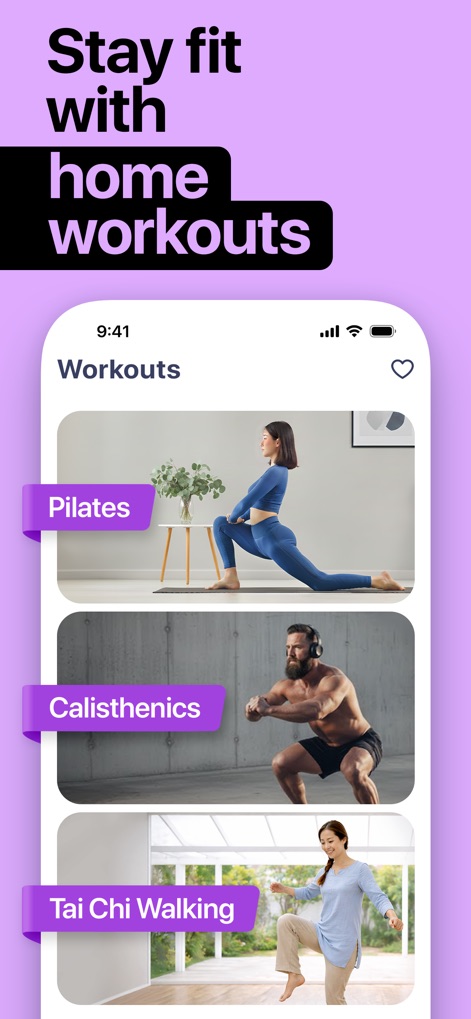 Home Workout Planner, Tracker - La aplicación ofrece una amplia selección de rutinas, como Pilates y Calistenia, que se adaptan a diversos estilos de ejercicio para hacer en casa.