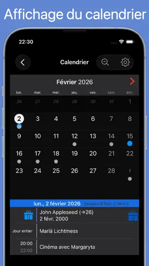 Capture d'écran de BirthdaysPro HD sur iPhone 4