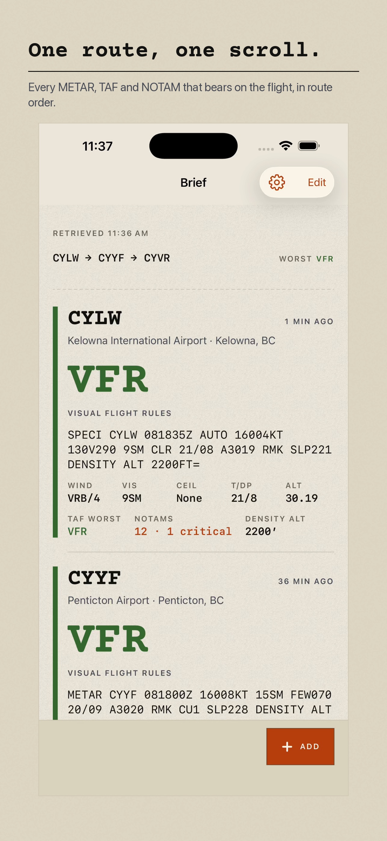 Screenshot 1 of CYWX: METAR & Aviation Weather