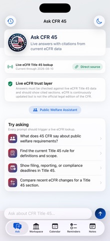 CFR AI - Title 45 Screenshot 1 of 5