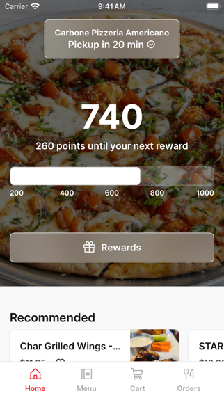 Carbone Pizzeria Americano iPhone screenshot 1 - Food & Drink app