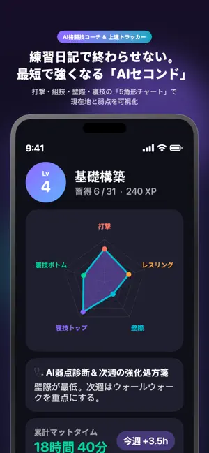RollQuant - 格闘技・柔術の練習記録＆分析 screenshot 1