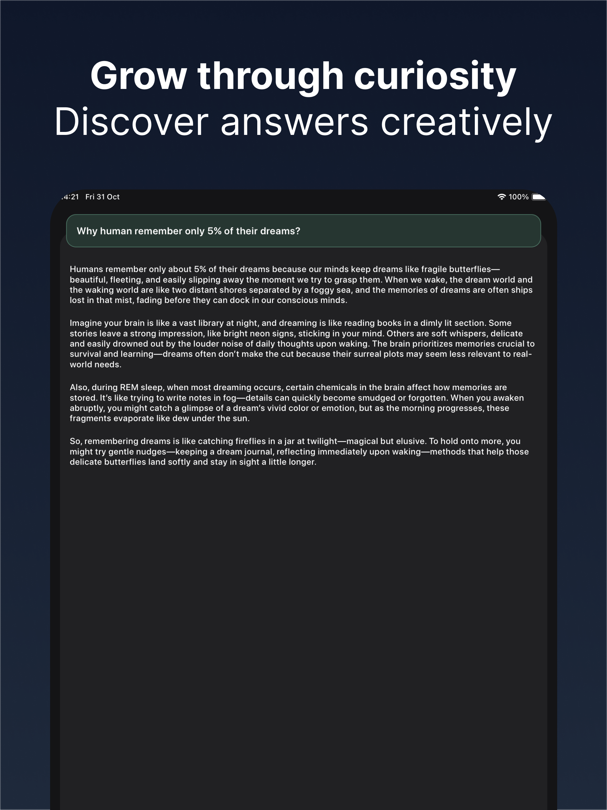 Curio AI: Daily Knowledge