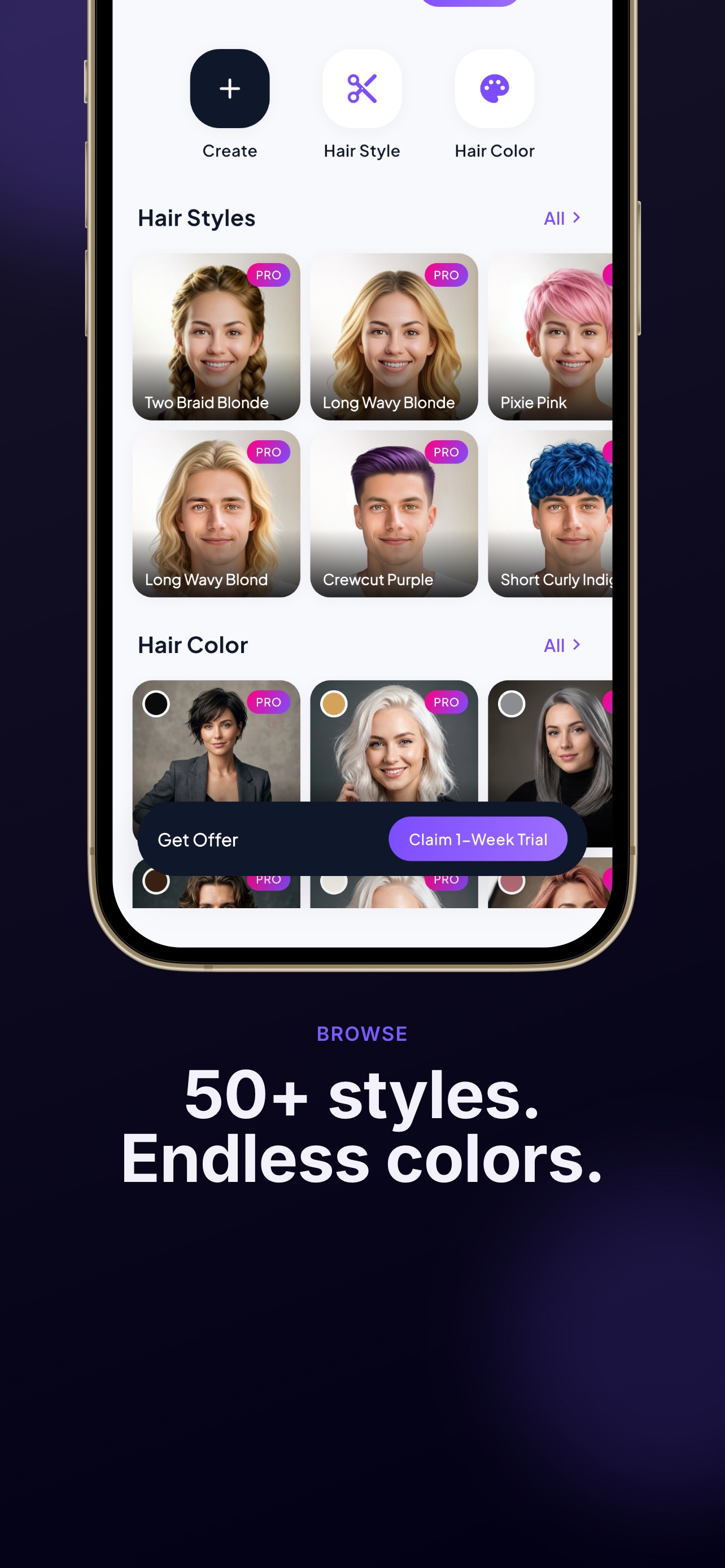 Screenshot 2 of AI Hairstyle Try On & Color