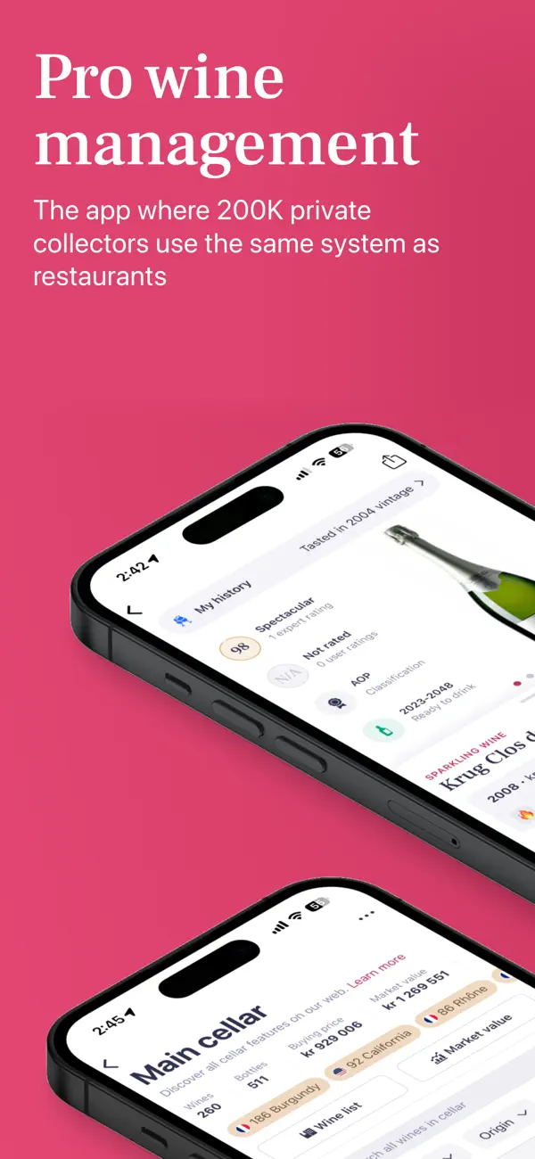 Screenshot #1 pour Vinify: Wine Cellar Manager