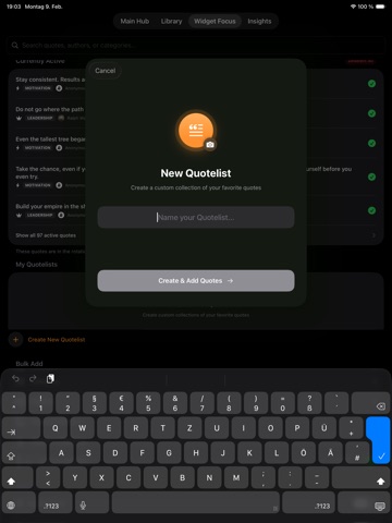 WisdomWidget iPad screenshot