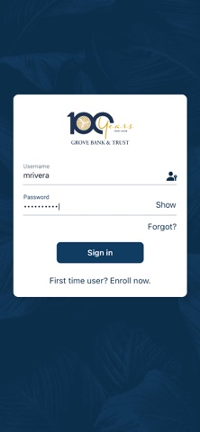 Grove Bank & Trust Mobile Screenshot 2 of 4