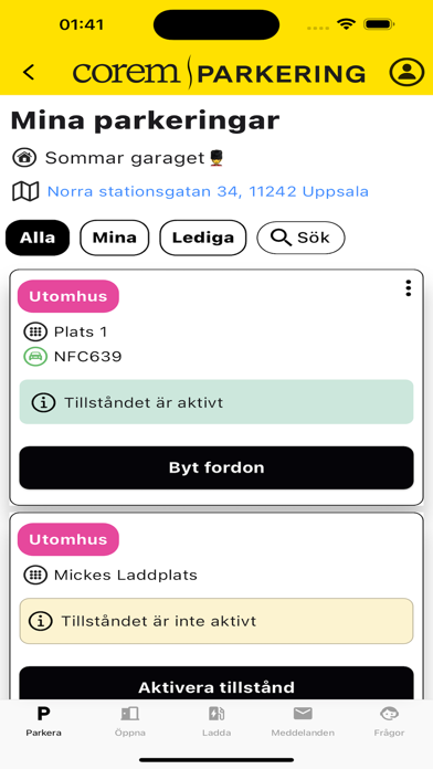 Corem Parkering Screenshot