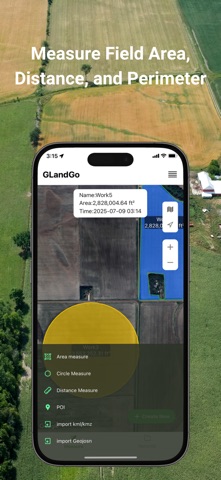 GPS Area Measure: GLandGo iPhone screenshot