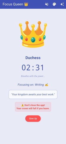 Focus Queen: Stay slay Queen iPhone screenshot