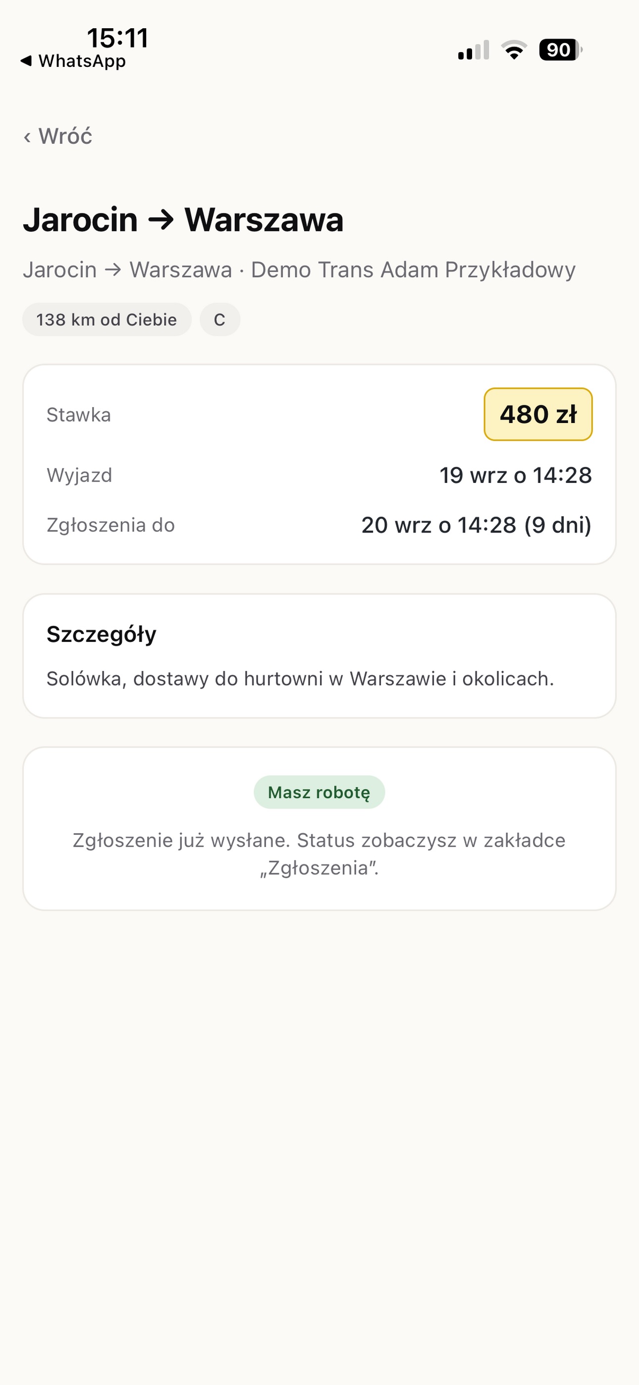Screenshot 1 of naSkoka.pl – zlecenia kierowcy