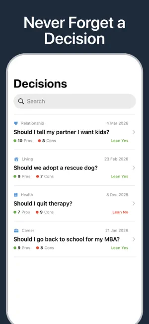Decision Journal - Pros & Cons screenshot 4