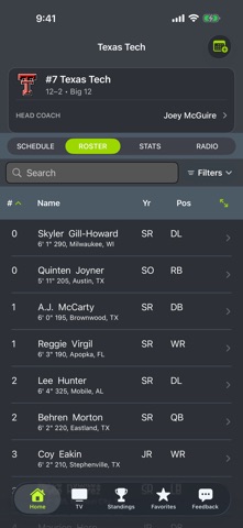 Texas Tech Football Schedules iPhone screenshot