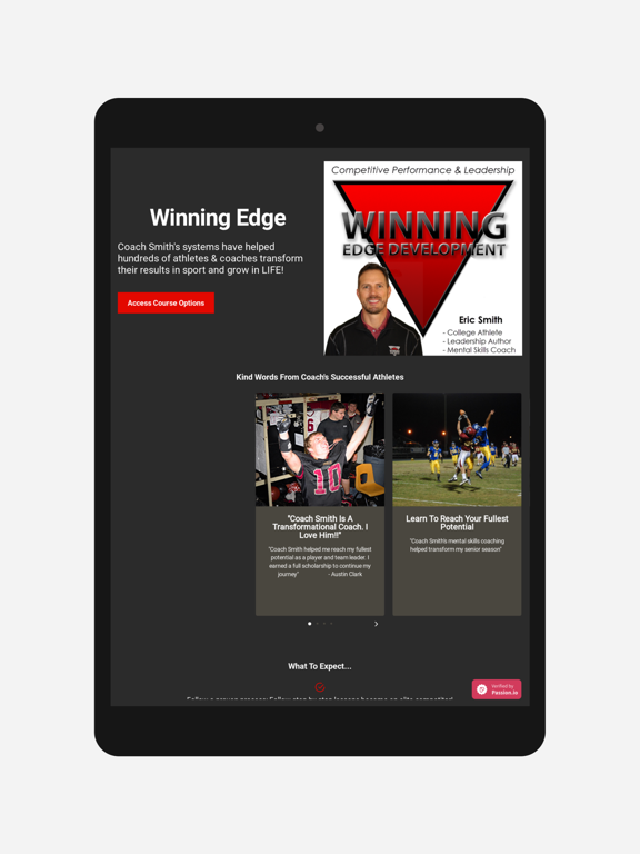 Winning Edge Academy iPad screenshot 1 - Sports app