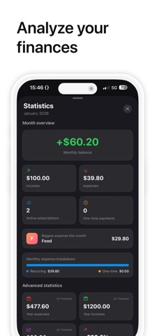 Subcalendar - Budget Tracker Screenshot 2 of 5