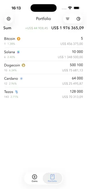 Coinport - altcoin portfolio screenshot 3