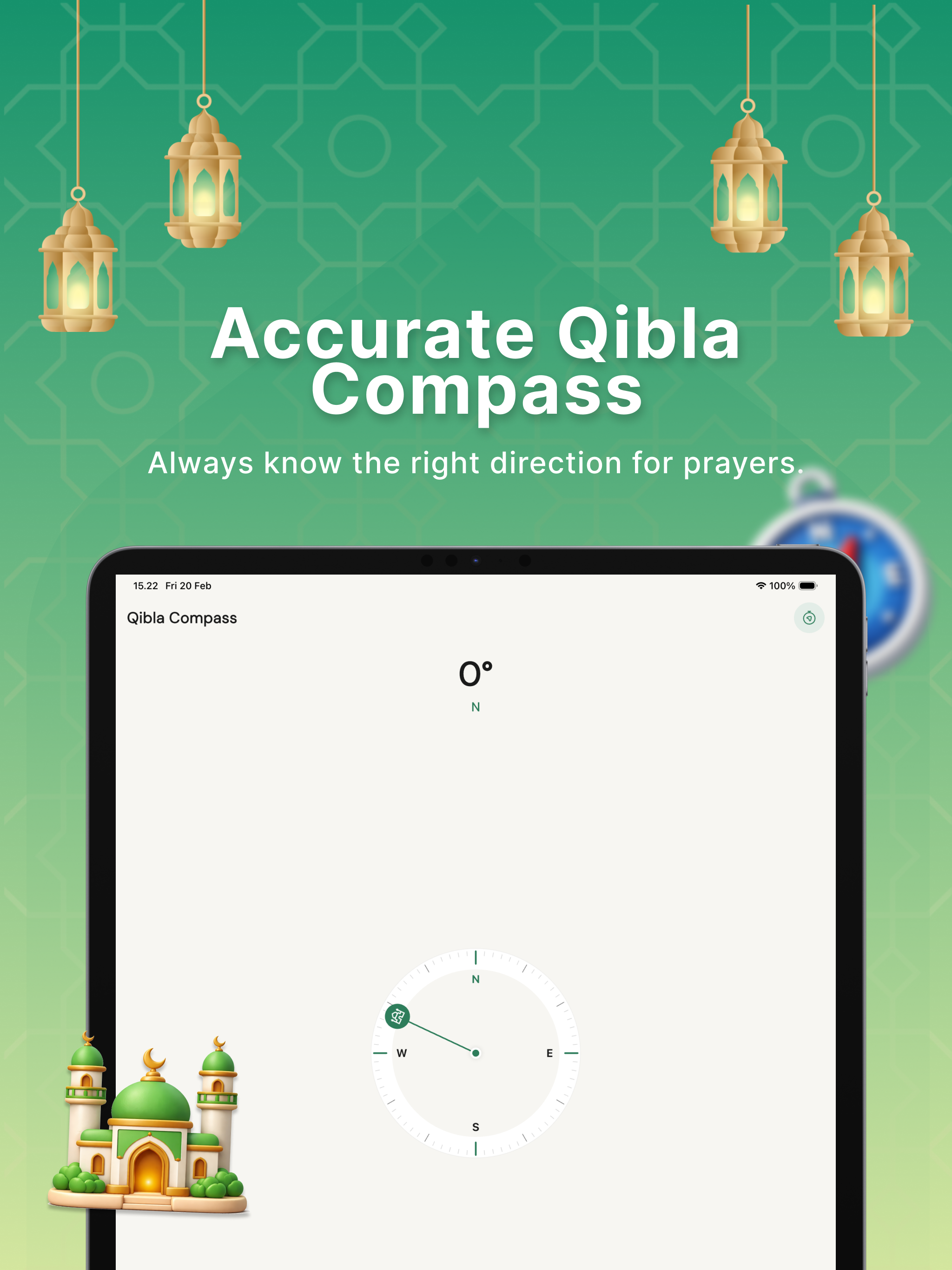 Quran identifier azkar, qibla