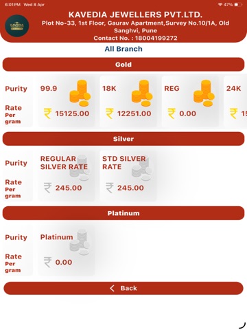 KAVEDIA JEWELLERS PVT LTD iPad screenshot