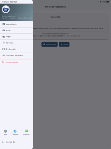 Postgrados CUNOC iPad screenshot
