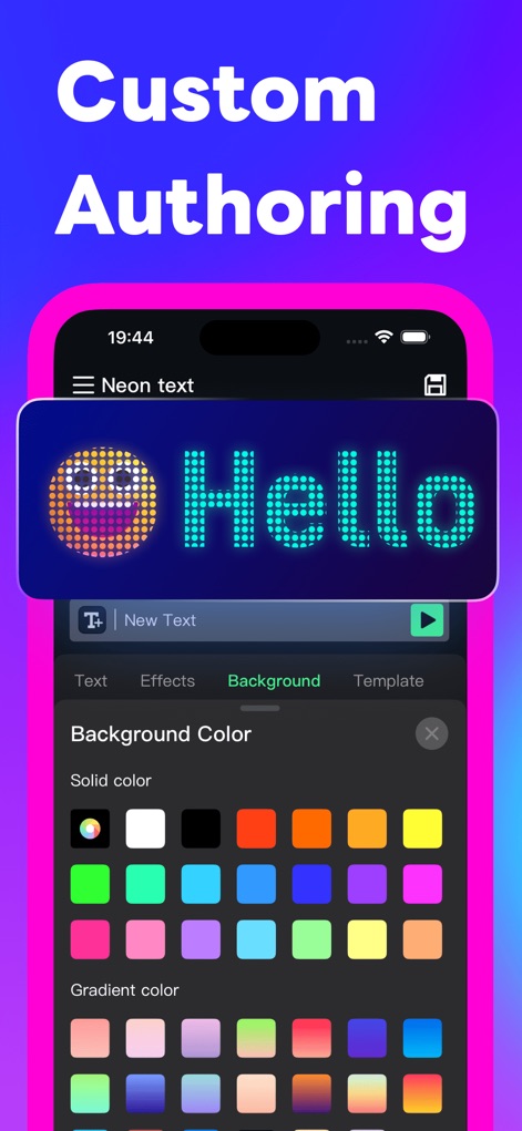 LED Banner - Big Text Maker - Users can easily craft unique LED signs, featuring customizable LED dot text with emojis and a diverse background color palette for endless creativity.