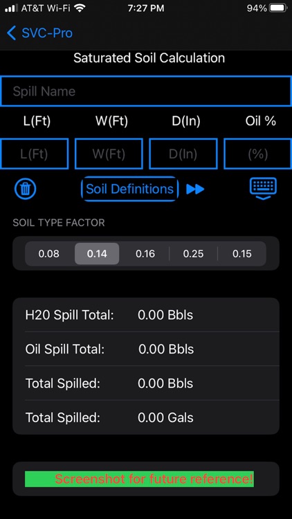 Spill Calc - Pro