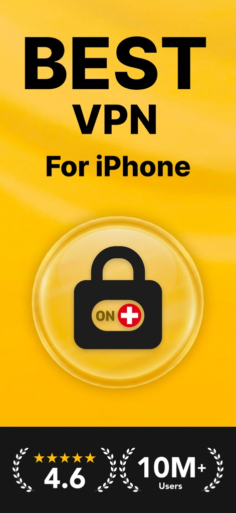 Best VPN : Unlimited VPN Proxy - 이 앱은 'BEST VPN For iPhone'이라는 명확한 브랜딩과 10M명 이상의 사용자 수를 통해 신뢰성을 강조합니다.