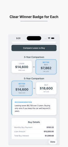 Lease vs Buy: Car Compare screenshot