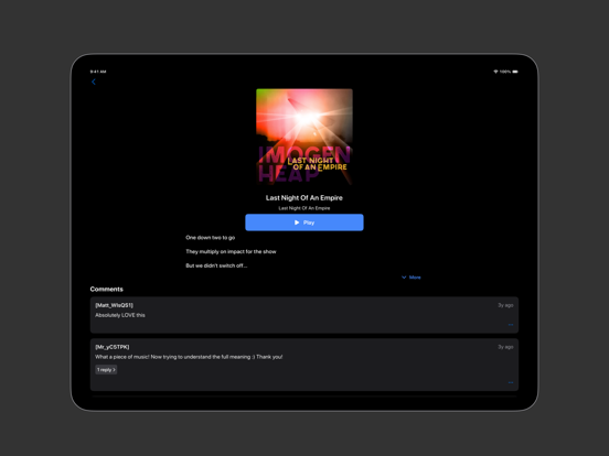 Imogen Heap iPad screenshot 5 - Music app