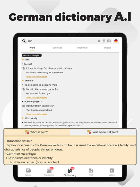 Todaii: Learn German A1-C1 iPad screenshot 4 - Education app