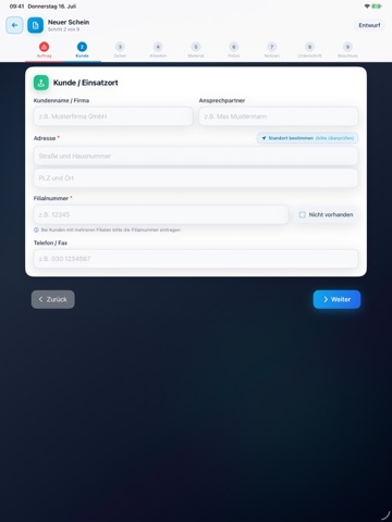 OTW Service Portal iPad screenshot