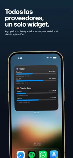 Captura de pantalla de Limits: AI Usage Tracker en iPhone 3