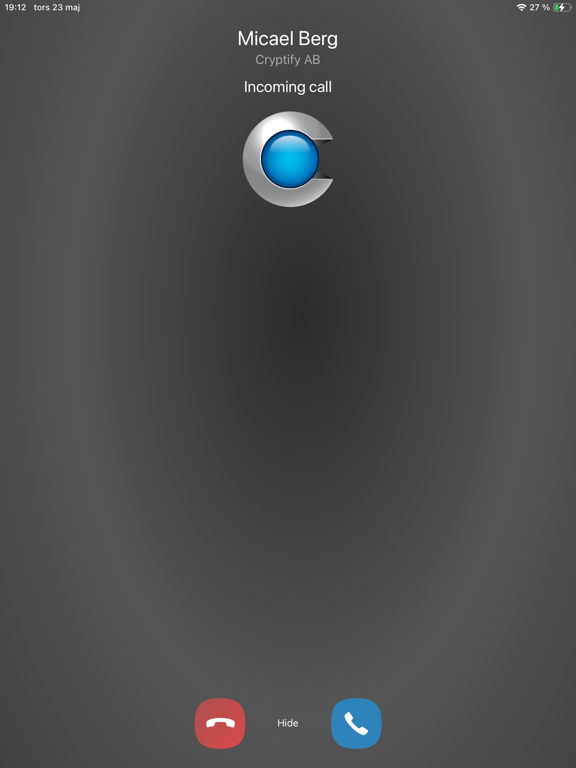 Cryptify Call iPad screenshot 3 - Business app