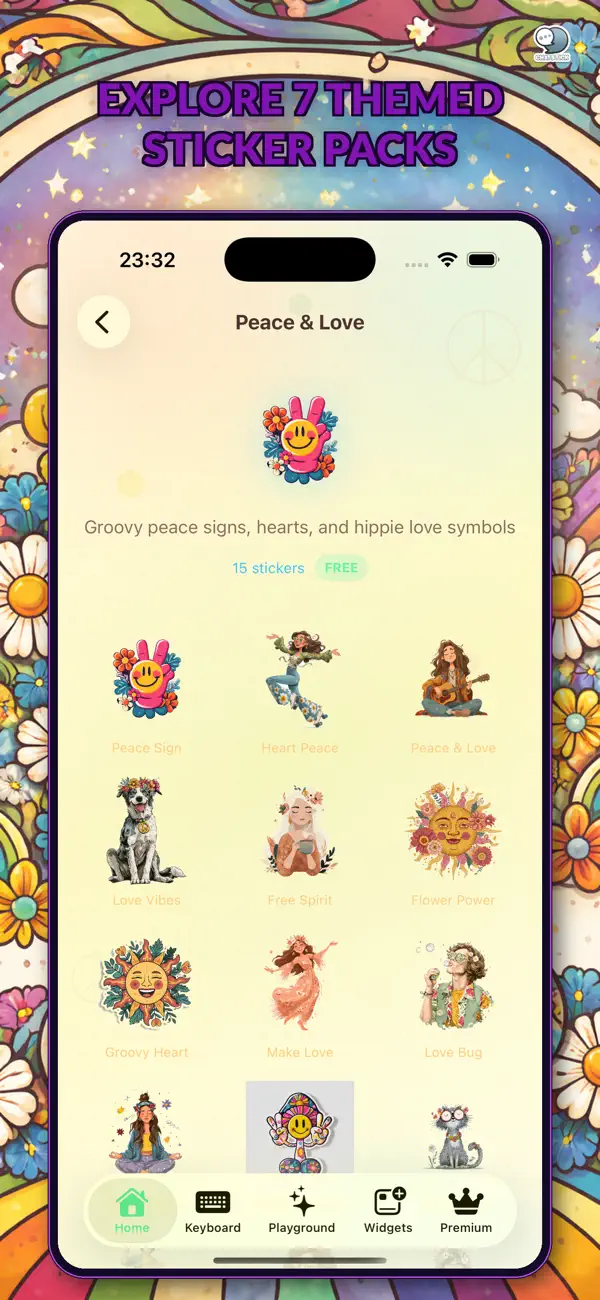 Screenshot #3 pour Hippie Emoji Stickers by CS