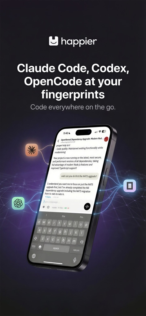 Happier: Claude Codex OpenCode - 개발자 도구 앱 | MWM