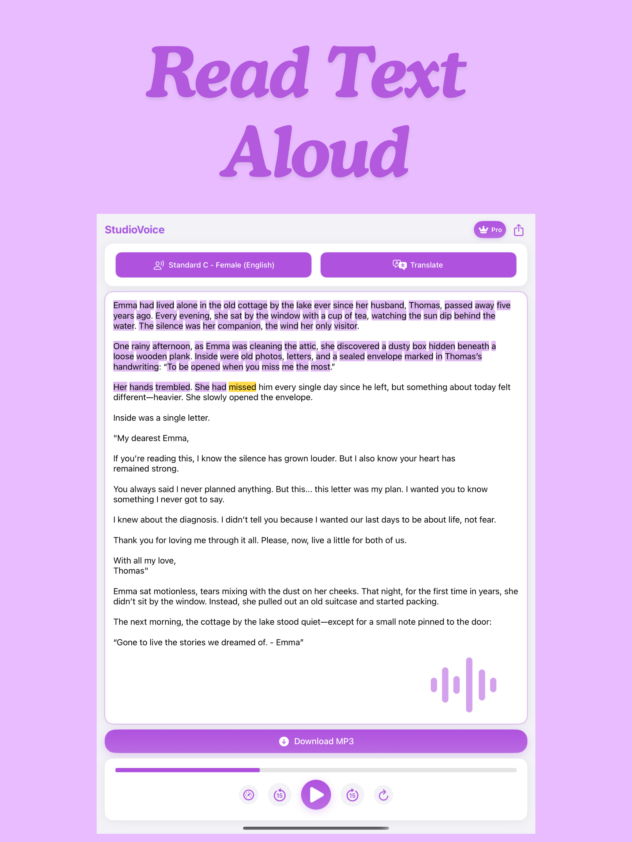 Text Reader: StudioVoice tts screenshot 5