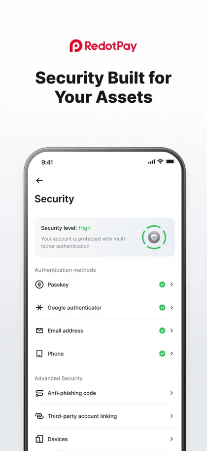 Screenshot 5 di 6 di RedotPay: Crypto Card & Pay