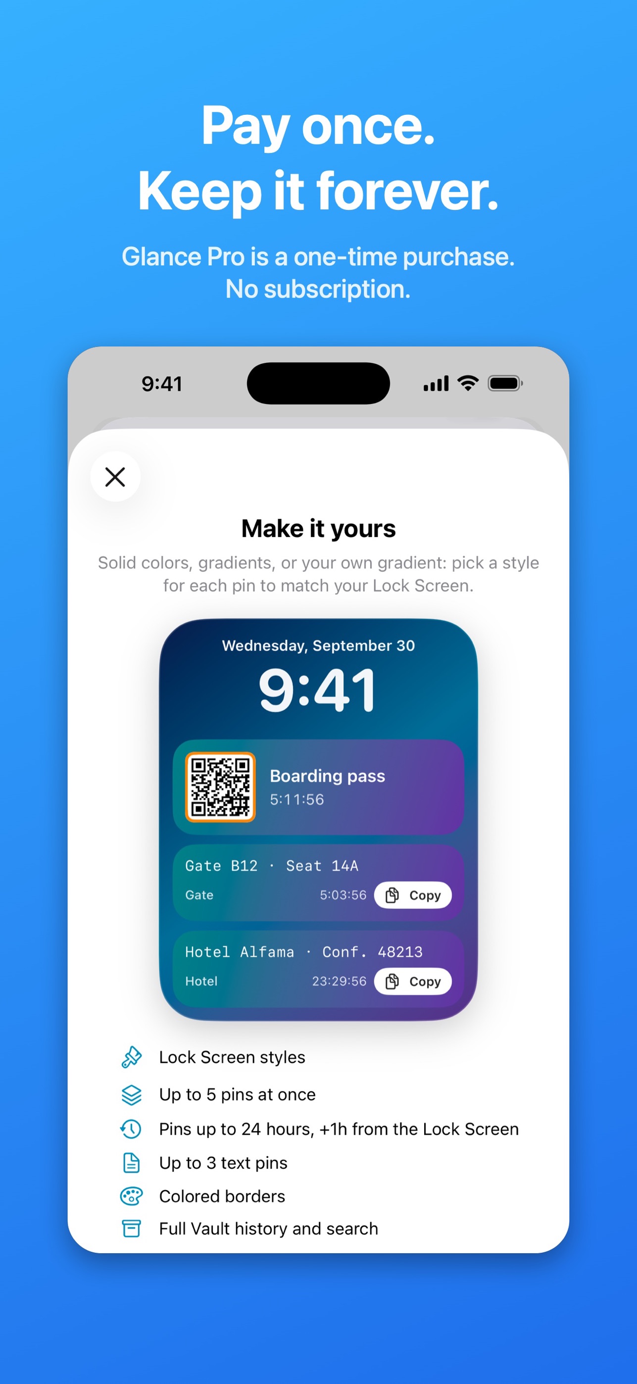 Screenshot 6 of Glance: Pin to Lock Screen