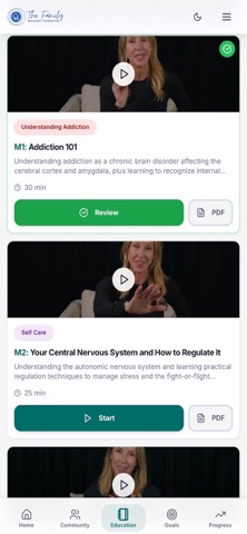 Family Recovery Foundation Hub iPhone screenshot