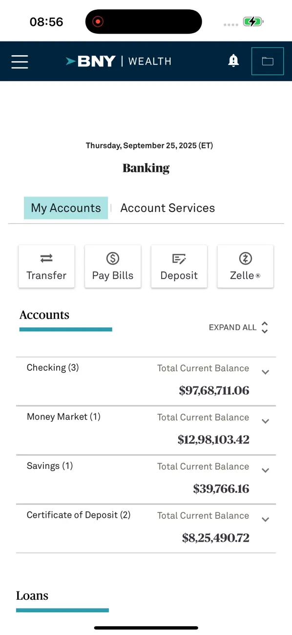 Screenshot #1 pour BNY Wealth Online