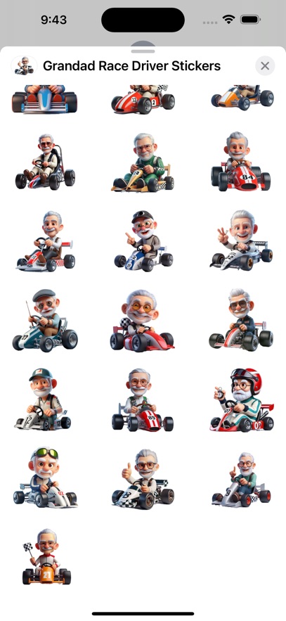 Grandad Race Driver Stickers