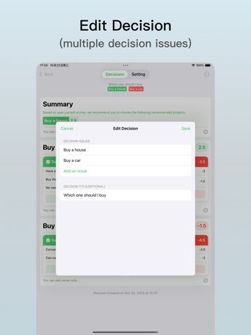 TinyPick-Decide Rationally iPad screenshot