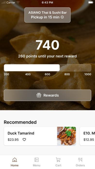 ASIANO Thai & Sushi Bar iPhone screenshot 1 - Food & Drink app