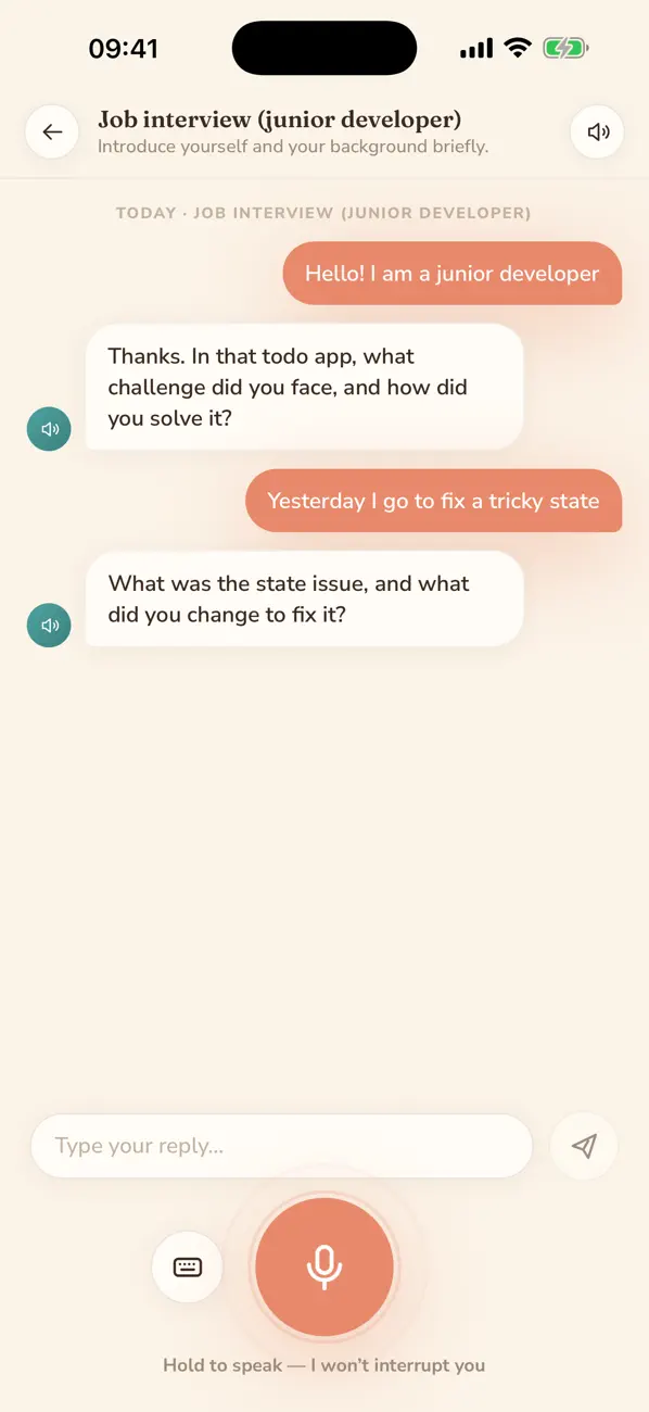 Screenshot #1 pour SpeakLab: AI Speaking Coach
