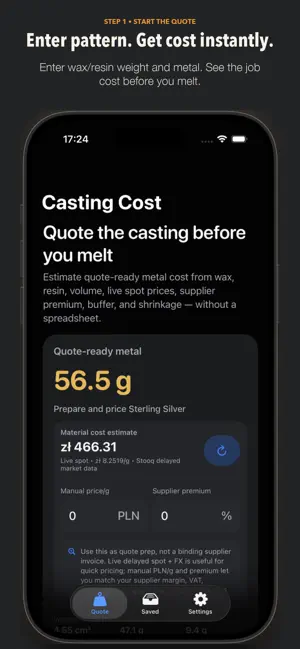 Metal Casting Cost Calc screenshot 1